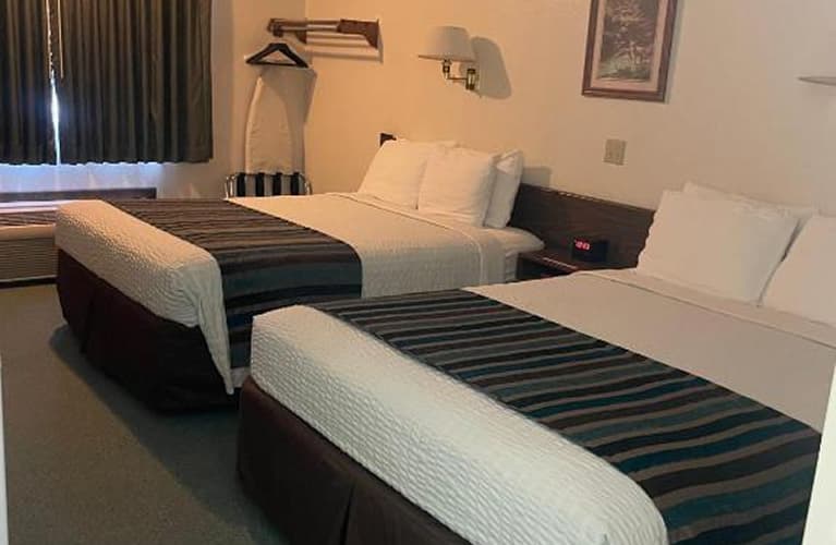 Double Room at Rails Inn Motel, comfortable guest room in Forsyth, Montana.